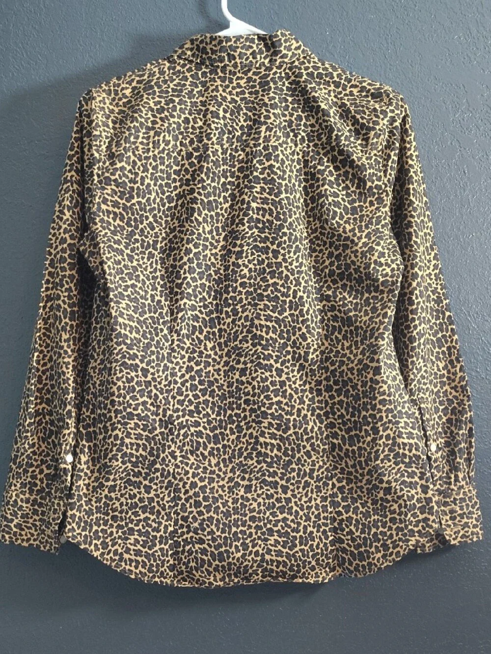 J. Crew Leopard Print Chic Preppy Button-Down Shirt - Tan & Black